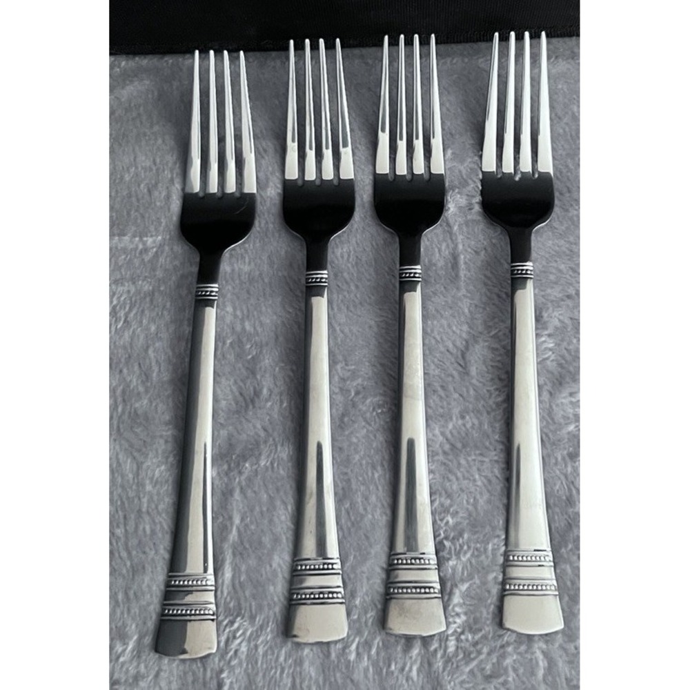 Pfaltzgraff Rope Twist 18/0 Stainless Dinner Forks-Set of 4-Braided Band Pattern
